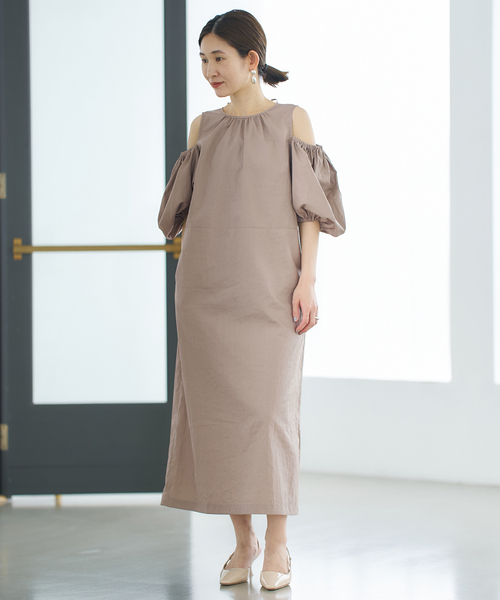 「VERMEIL par iena」 7分袖ワンピース FREE ネイビー レディース_画像5