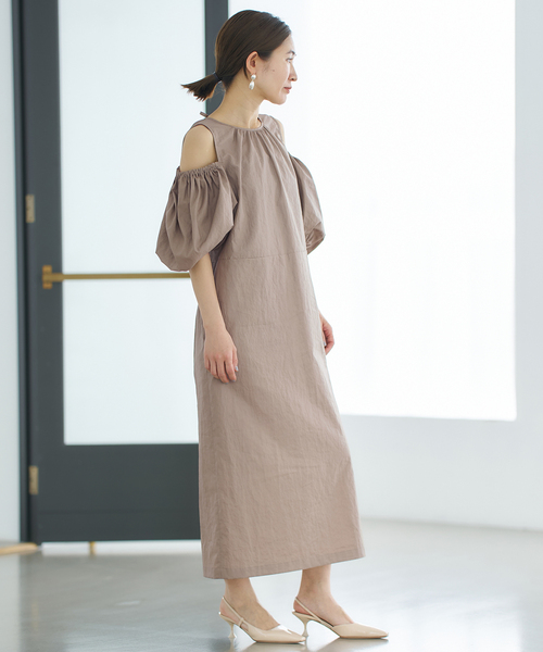 「VERMEIL par iena」 7分袖ワンピース FREE ネイビー レディース_画像6