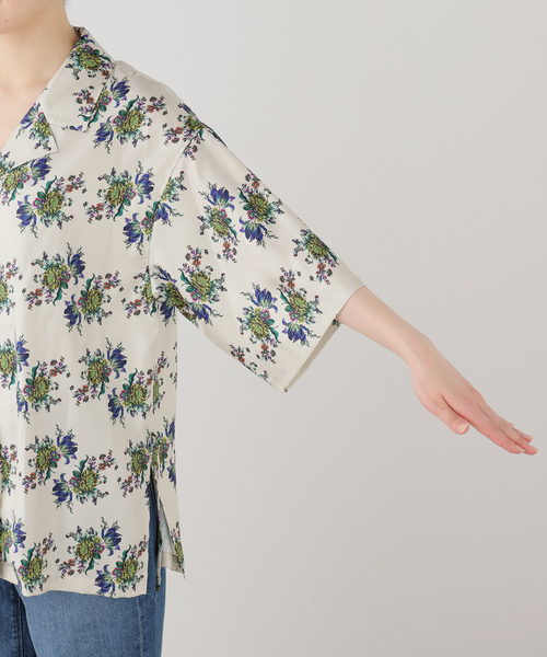 ブラウス シャツ 「FUMIE TANAKA/フミエタナカ」flower satin SH シャツ レディースの画像