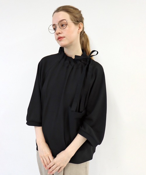 「haupia」 7分袖カットソー MEDIUM ブラック レディース_画像7