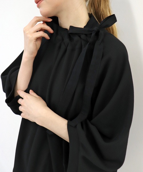 「haupia」 7分袖カットソー MEDIUM ブラック レディース_画像8