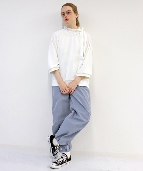 「haupia」 7分袖カットソー MEDIUM ブラック レディース_画像9