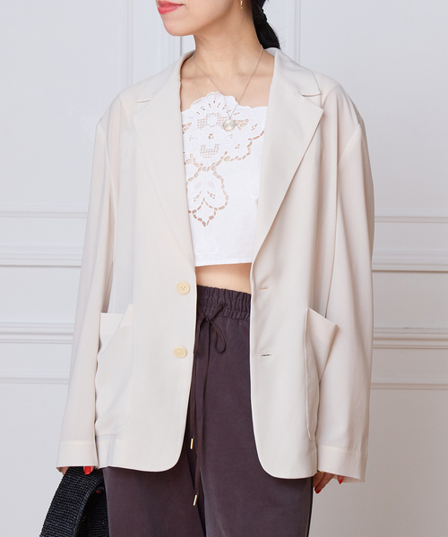 ジャケット テーラードジャケット IENA LA BOUCLE シアードレーピージャケット レディースの画像