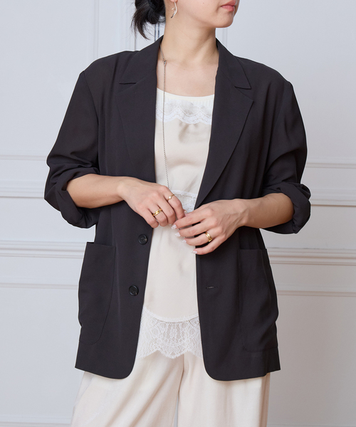ジャケット テーラードジャケット IENA LA BOUCLE シアードレーピージャケット レディースの画像