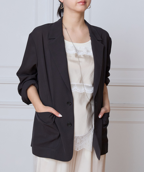 ジャケット テーラードジャケット IENA LA BOUCLE シアードレーピージャケット レディースの画像