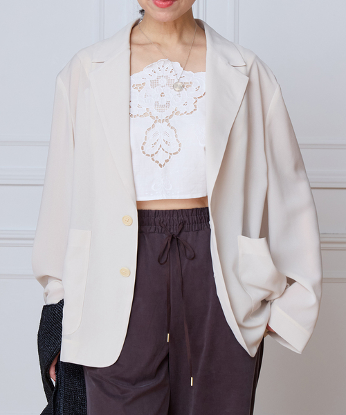 ジャケット テーラードジャケット IENA LA BOUCLE シアードレーピージャケット レディースの画像