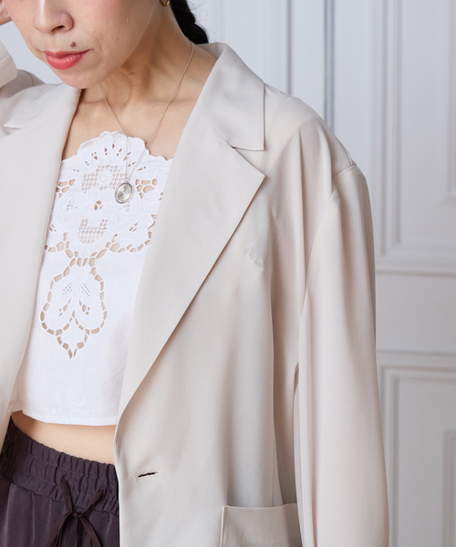 ジャケット テーラードジャケット IENA LA BOUCLE シアードレーピージャケット レディースの画像