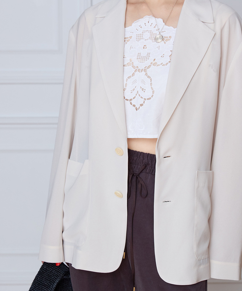 ジャケット テーラードジャケット IENA LA BOUCLE シアードレーピージャケット レディースの画像
