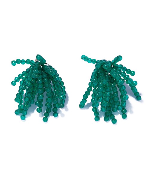 イヤリング 「IRIS 47」gordian earring green agate/ゴーディアン イヤリング グリーンアゲート BO274の画像