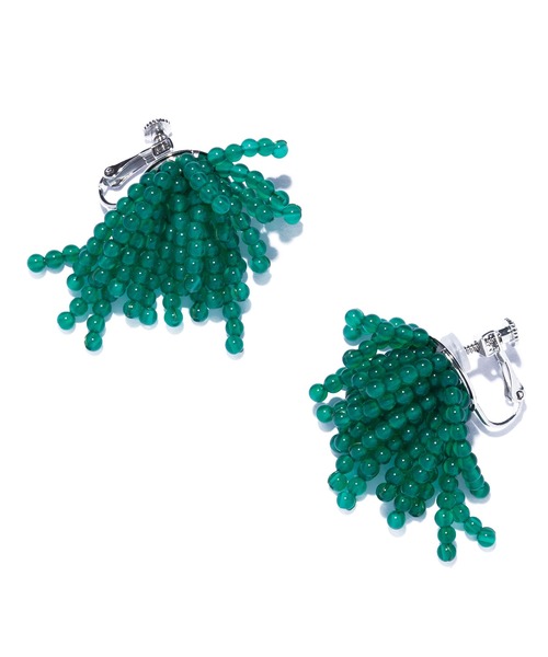 イヤリング 「IRIS 47」gordian earring green agate/ゴーディアン イヤリング グリーンアゲート BO274の画像