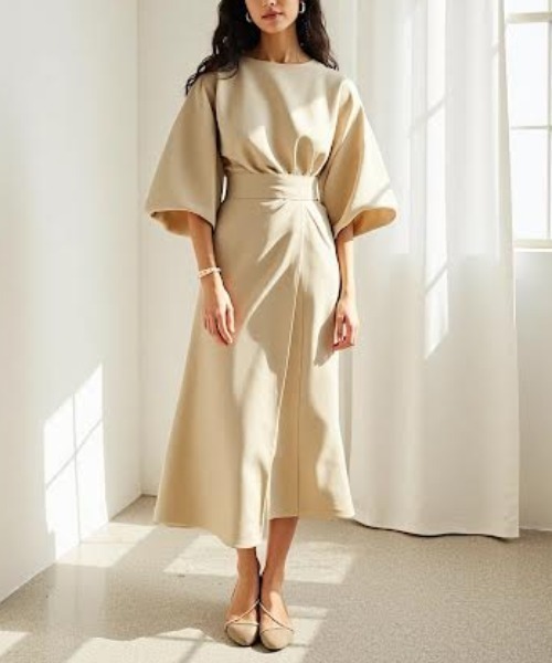 「cammie」 半袖ワンピース M ライトグレー レディース_画像3