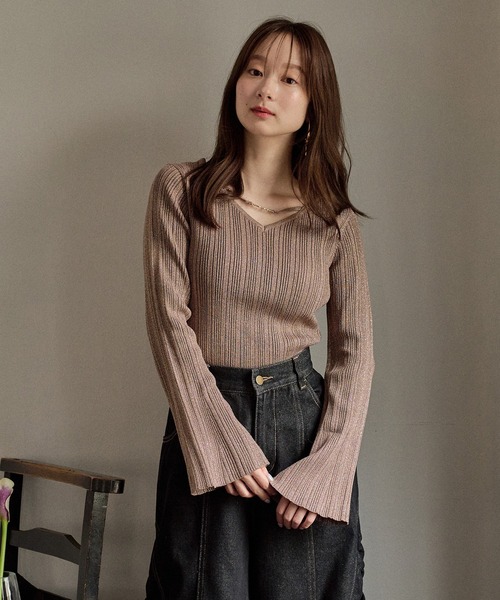 mideal(マイディール) ニット セーター flare sleeve rib knit mideal(マイディール) ニット セーター flare sleeve rib knit