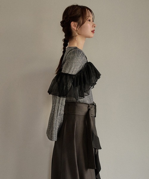 mideal（マイディール） ニット セーター flare sleeve rib knit
