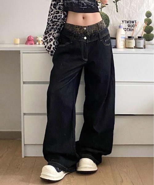 「lilful」 デニムパンツ L ブラック レディース_画像3