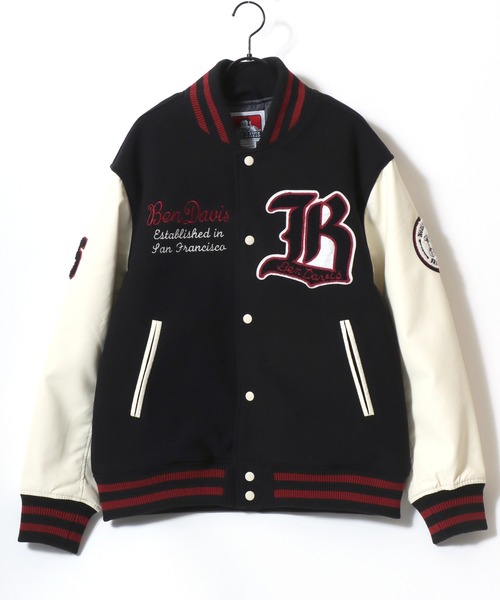 【完売モデル】β ベータ バスケット ロゴワッペン 異素材 スタジャン パーカー BEN DAVIS（ベンデイビス） スタジャン BD STADIUM JACKET/オーバー