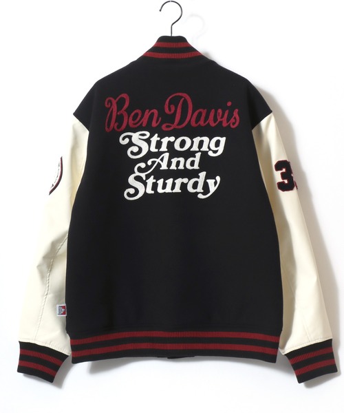 【完売モデル】β ベータ バスケット ロゴワッペン 異素材 スタジャン パーカー BEN DAVIS（ベンデイビス） スタジャン BD STADIUM JACKET/オーバー