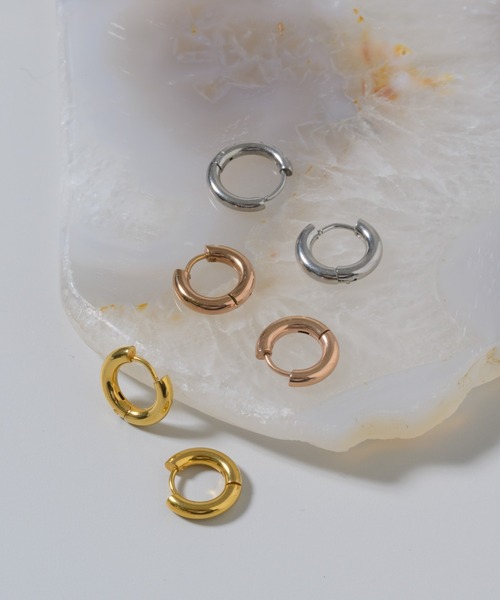 muku ピアス 金属アレルギー対応 ミニフープピアス(両耳用