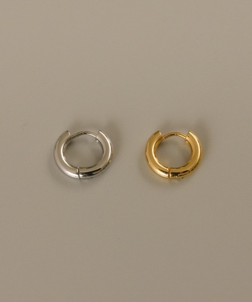 エリンギの頭 両耳用【 3mm×21mm 】ゴールドフープピアス TRIDEA JEWELRY 18金 フープピアス 大きめ 幅3mm 外径60mm