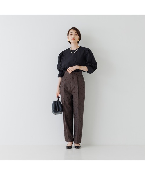 Rouge vif（ルージュ ヴィフ） パンツ ドットジャガードタックパンツ
