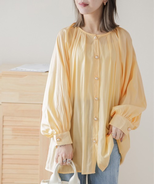 マルチサイズ ブラウス シャツ フロントタックブラウス レディース NATURAL BEAUTY BASIC マルチサイズ ブラウス シャツ フロント