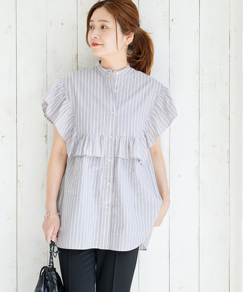シャツ ブラウス ビッグラッフルスタンドシャツ JOURNAL