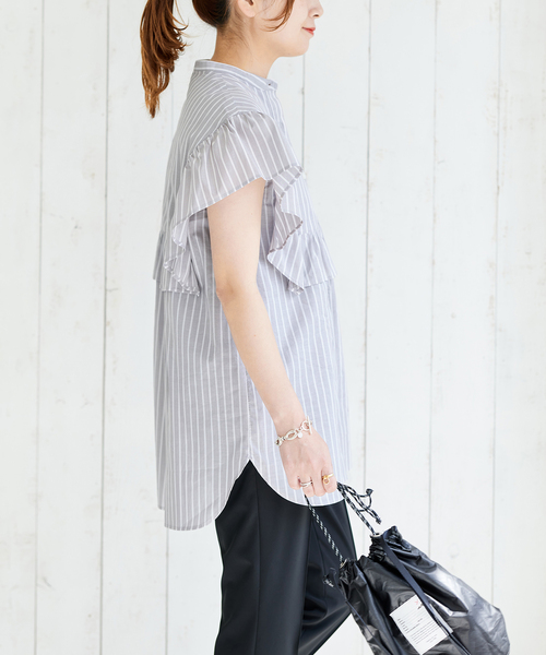 シャツ ブラウス ビッグラッフルスタンドシャツ JOURNAL