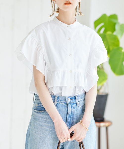 シャツ ブラウス ビッグラッフルスタンドシャツ JOURNAL