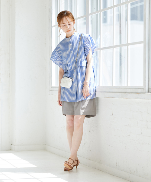 シャツ ブラウス ビッグラッフルスタンドシャツ JOURNAL