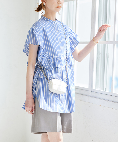 シャツ ブラウス ビッグラッフルスタンドシャツ JOURNAL