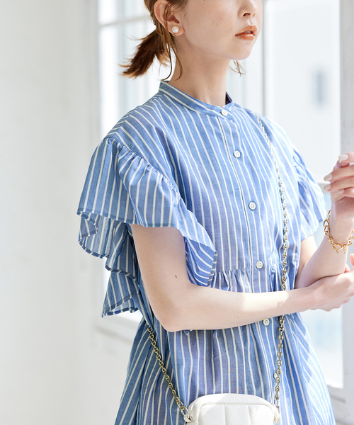 シャツ ブラウス ビッグラッフルスタンドシャツ JOURNAL