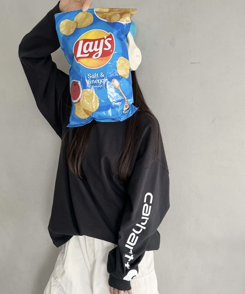 tシャツ Carhartt(カーハート)/袖ロゴ ロンT USA規格 ルーズフィット ヘビーウェイト 6.75Oz ビッグサイズ オーバーサイズ コッ