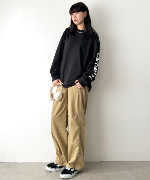 Carhartt（カーハート） tシャツ /袖ロゴ ロンT USA規格 ルーズ