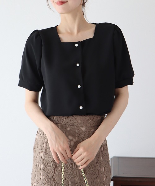 kaene カエン　シャツ ブラウス パールボタンブラウス セットアップ kaene（カエン）の「パールボタンブラウス【セットアップ対応