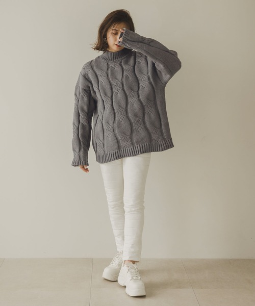 TODAYFUL - 値下げ！ケーブルビックニット♡ rectangle（レクタングル） ニット セーター ビッグケーブルスポンジ