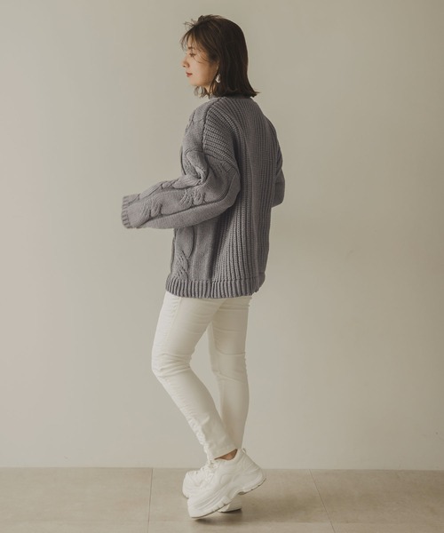 rectangle（レクタングル） ニット セーター ビッグケーブルスポンジ