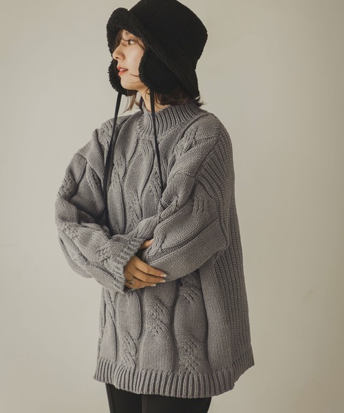 rectangle（レクタングル） ニット セーター ビッグケーブルスポンジ