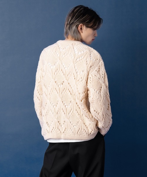 nullus カーディガン NULL カーディガン 「NULL」レース編み カーディガン メンズ