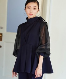 ruirue オーガンジースリーブタックフレアトップス&パンツ ルイルエブティック RUIRUE BOUTIQUE 【オケージョン対応