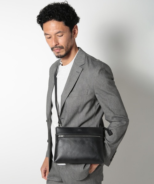 Bibiy クラッチバッグ クロコ風レザー横型マルチクラッチバッグ｜メンズファッション