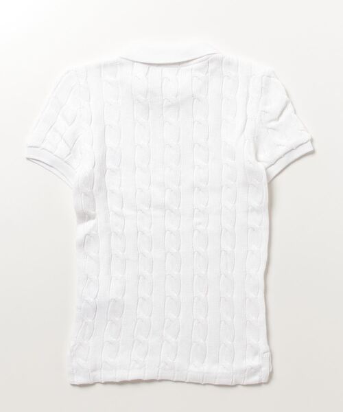 Ralph Lauren ケーブル編み ポロシャツ ホワイト S POLO RALPH LAUREN ポロシャツ ポロ ケーブルニット レディース