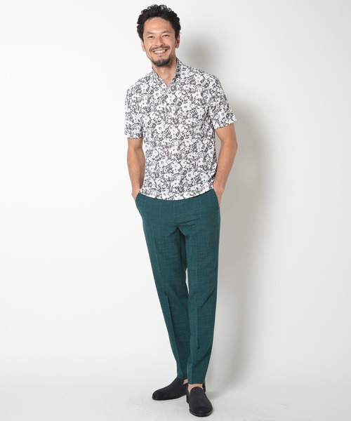 MEN'S BIGI ポロシャツ 「LIBERTY」吸水速乾アーカイブ花柄