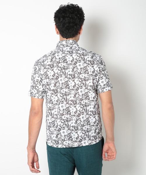 MEN'S BIGI ポロシャツ 「LIBERTY」吸水速乾アーカイブ花柄