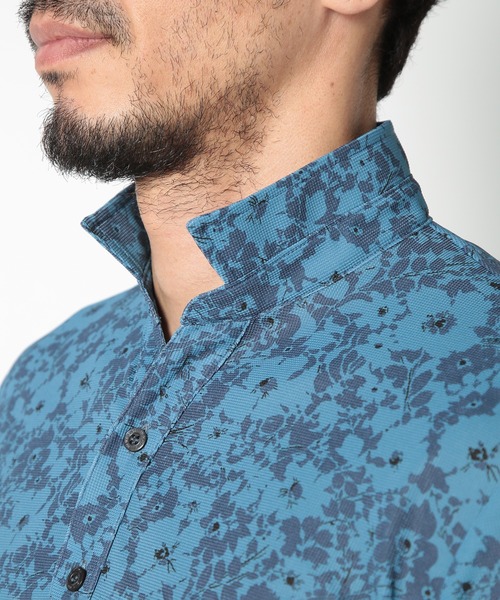 MEN'S BIGI ポロシャツ 「LIBERTY」吸水速乾アーカイブ花柄