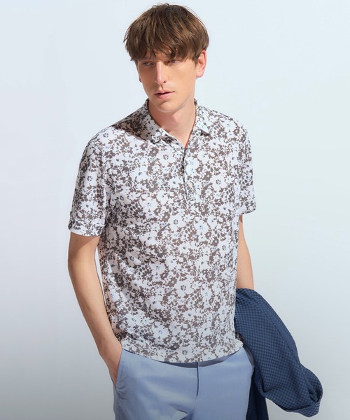 MEN'S BIGI ポロシャツ 「LIBERTY」吸水速乾アーカイブ花柄