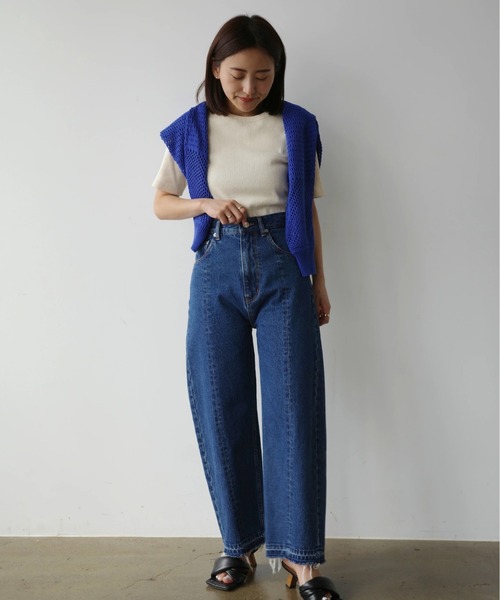 tシャツ コンパクトラメテレコトップス「低身長・小柄女性」 レディース STRATA tシャツ コンパクトラメテレコトップス「低身長・小柄