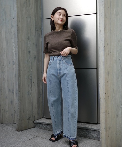 tシャツ コンパクトラメテレコトップス「低身長・小柄女性」 レディース STRATA tシャツ コンパクトラメテレコトップス「低身長・小柄