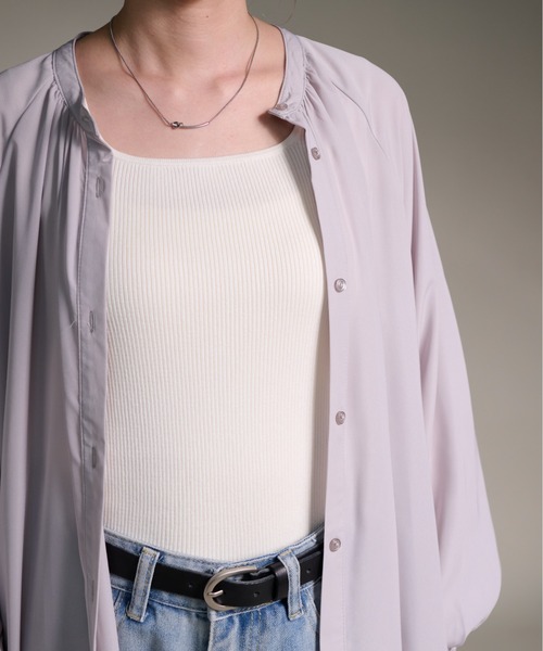 folka. ワンピース 2WAY ロング シアーシャツ ポケット付 長袖