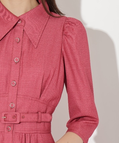 And Couture ワンピース ベルト付ティアードシャツワンピース