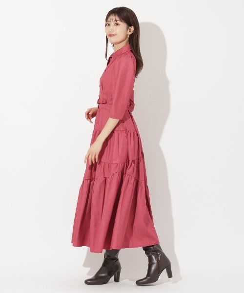And Couture ベルト付ティアードシャツワンピース　BOR And Couture ワンピース ベルト付ティアードシャツワンピース