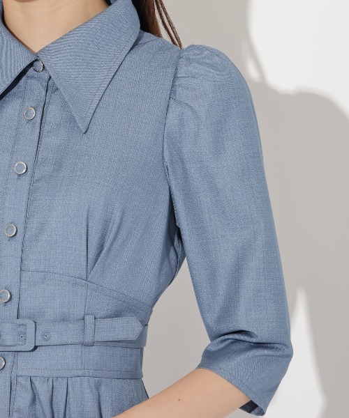 And Couture ベルト付ティアードシャツワンピース　BOR And Couture ベルト付ティアードシャツワンピース BOR（WEB限定